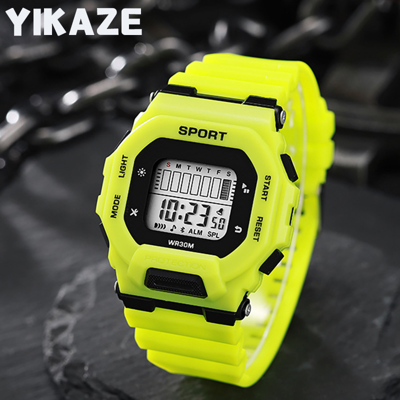 Outdoor Sports Adventure - YIKAZE メンズ スポーツウォッチ 防水 LED デジタル時計