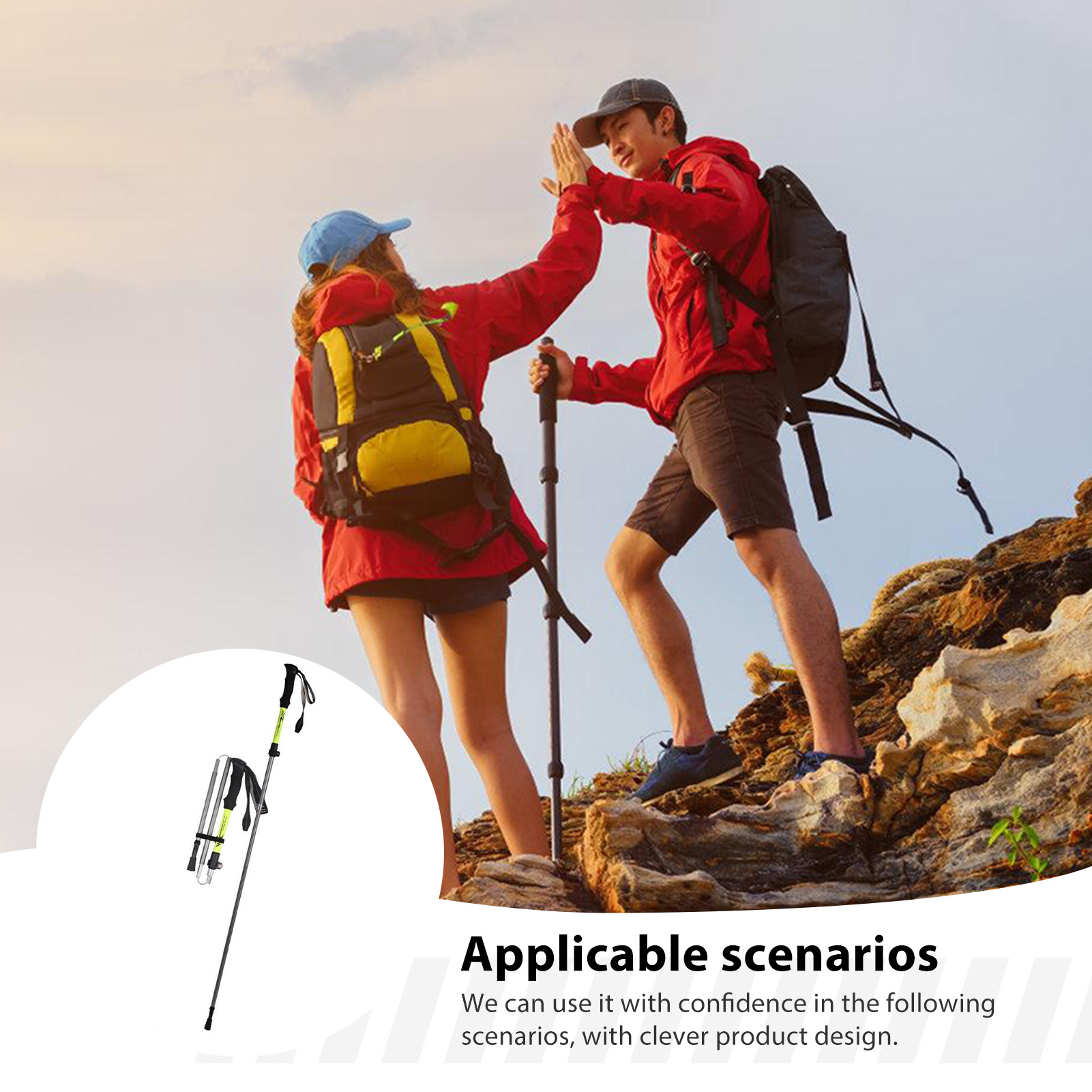 Outdoor Sport Climbing Gear - アルミ合金製トレッキングポール 大人用 ハイキング用 軽量 折りたたみ式 ウォーキングスティック