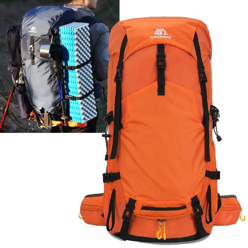 Outdoor Sport Climbing Gear - アウトドアキャンプ登山トレッキングバッグハイキングバックパックレインカバー付き大型スポーツギアオーガナイザーデイパック旅行荷物リュックサック