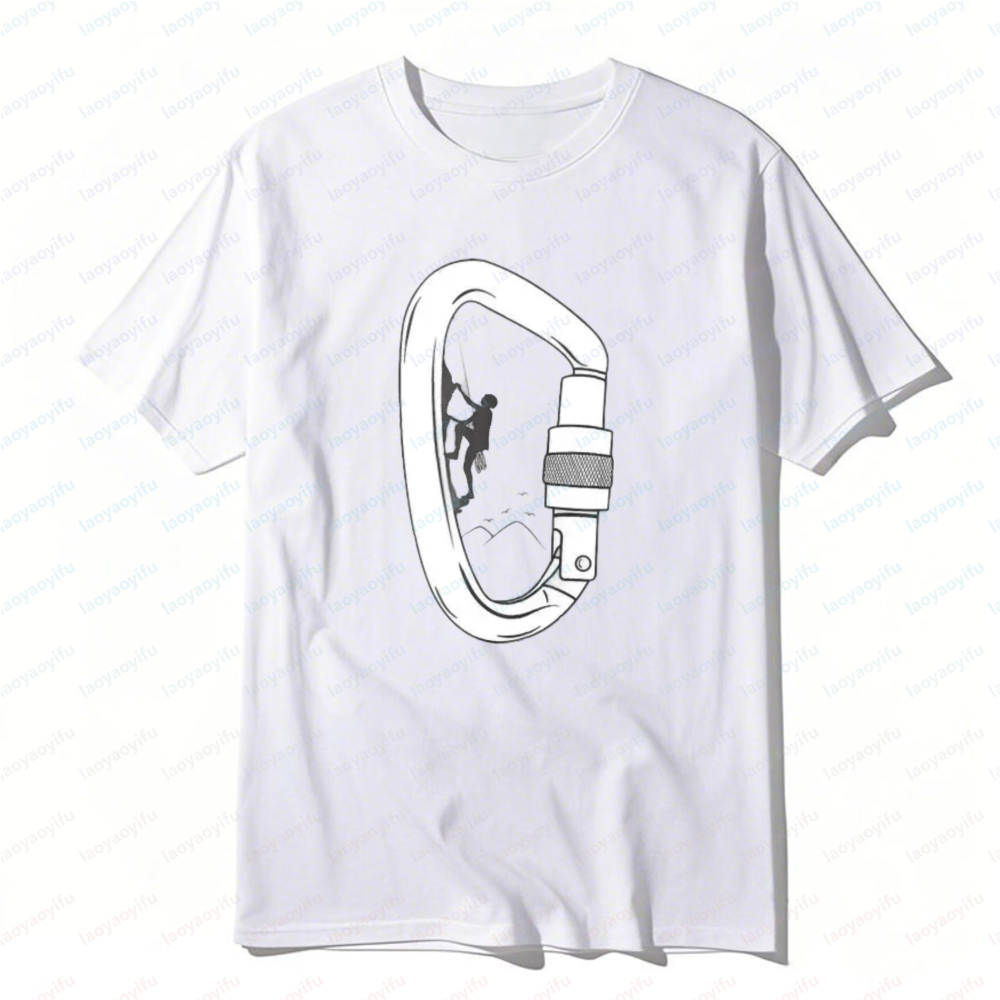Outdoor Sport Climbing Gear - カラビナ クライミング ギア プリント Tシャツ アウトドア