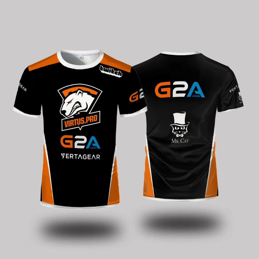 Outdoor Sport Club - Virtus.Pro eスポーツクラブユニフォーム夏用アウトドアメンズ＆レディーススポーツ通気性Tシャツルーズデイリーカジュアルラウンドネック服