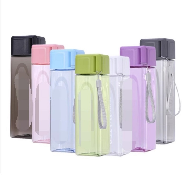 450ml、1個入り 透明なスクエア型マテプラスチック製グラ - Outdoor Sport Glass Water Bottle のレビューと価格
