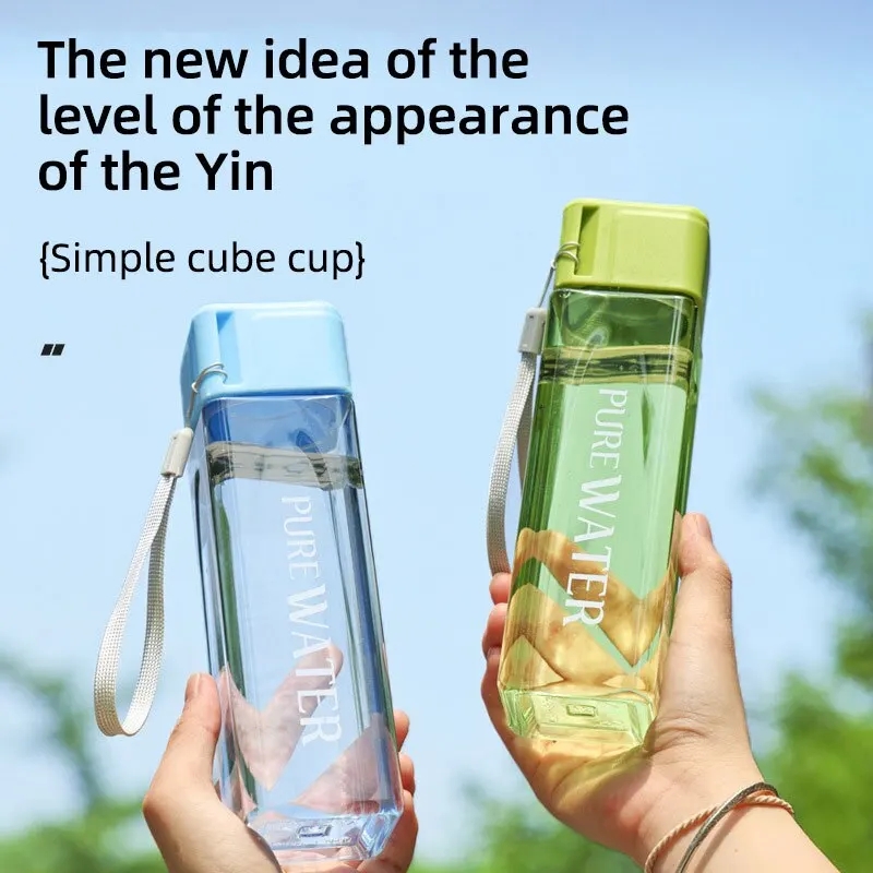 450ml、1個入り 透明なスクエア型マテプラスチック製グラ - Outdoor Sport Glass Water Bottle のレビューと価格