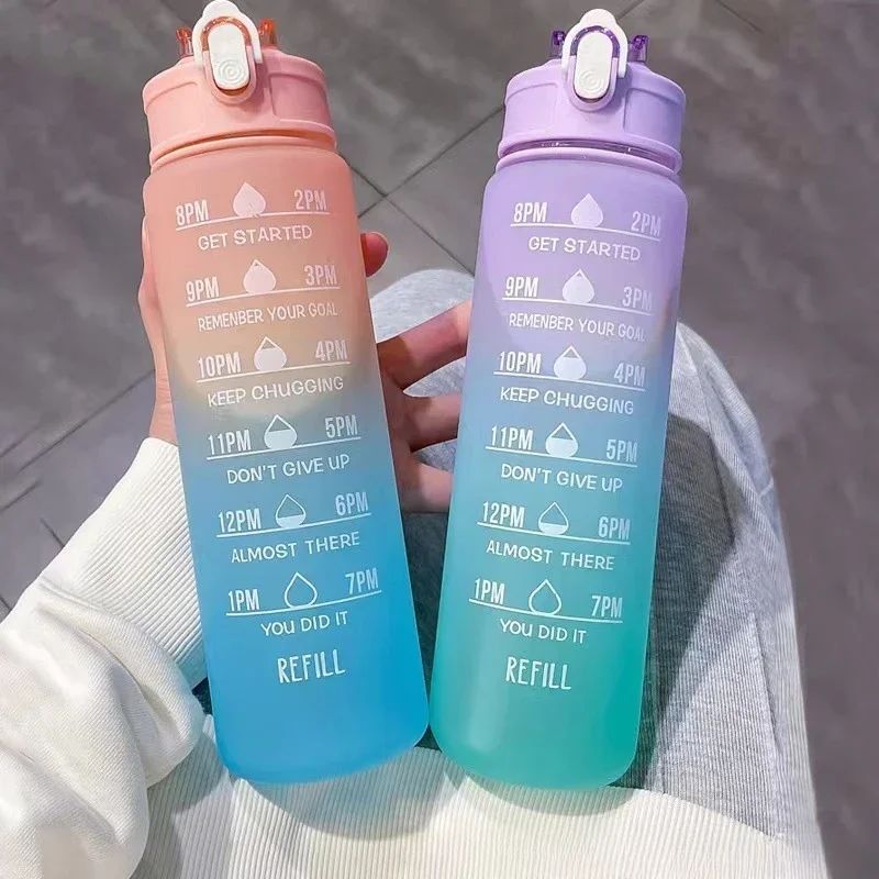 スポーツウォーターボトル 時間追跡ストロー付き 漏れ防止ロッ - Outdoor Sports Adventure のレビューと価格