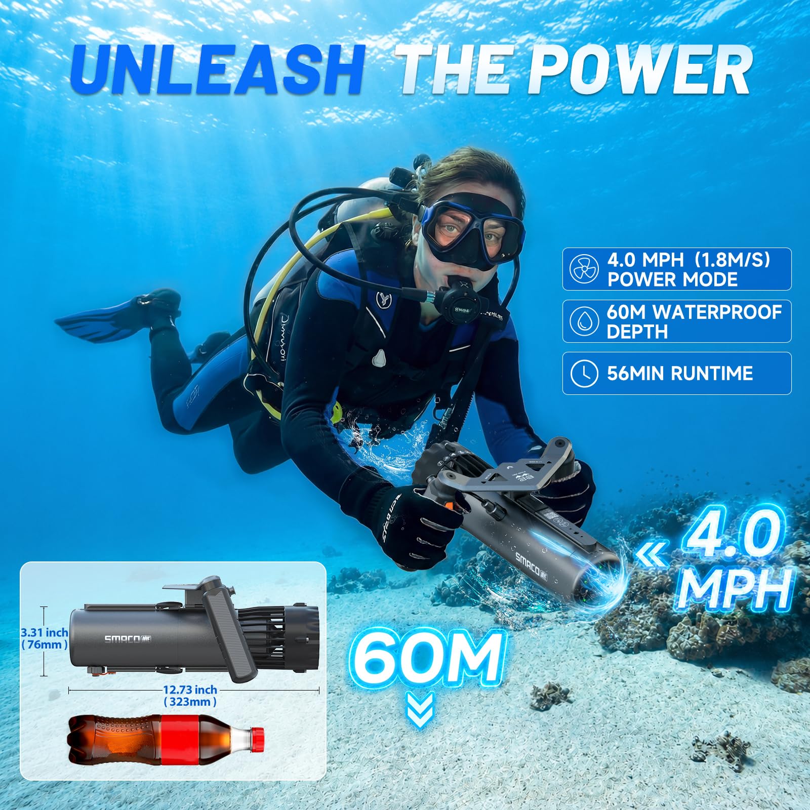 SMACO水中スクーター、両手で操作可能な水中ブースター、プ - Outdoor Sports Adventure のレビューと価格