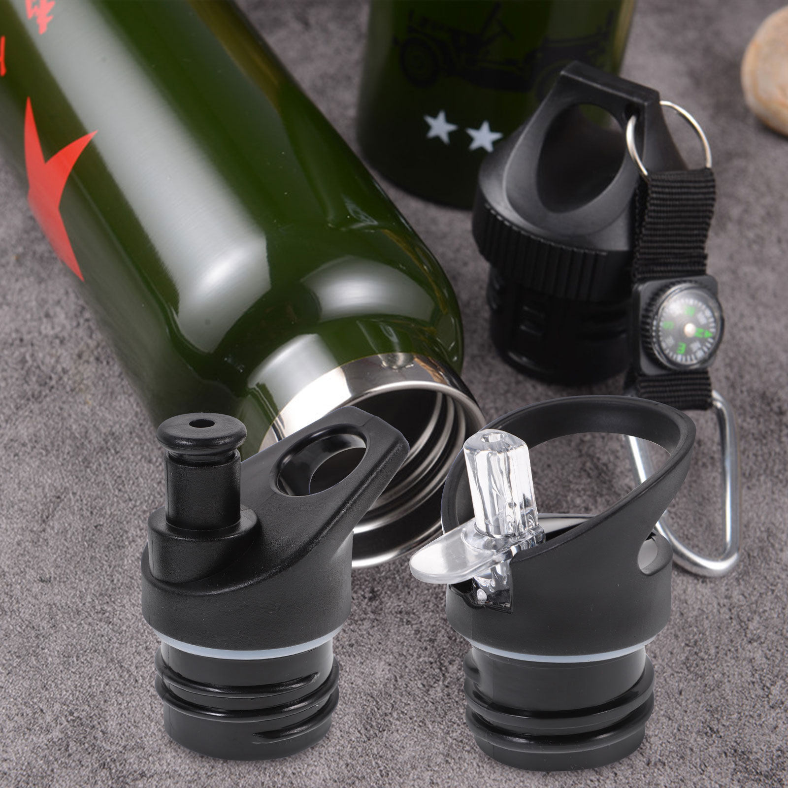 2個入り、吸い口カバー、プラスチック製ボトル蓋、スポーツ用水 - Outdoor Sport Glass Water Bottle のレビューと価格