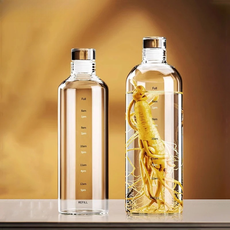 500/750/1000ml ガラス製スポーツウォーターボト - Outdoor Sport Glass Water Bottle のレビューと価格