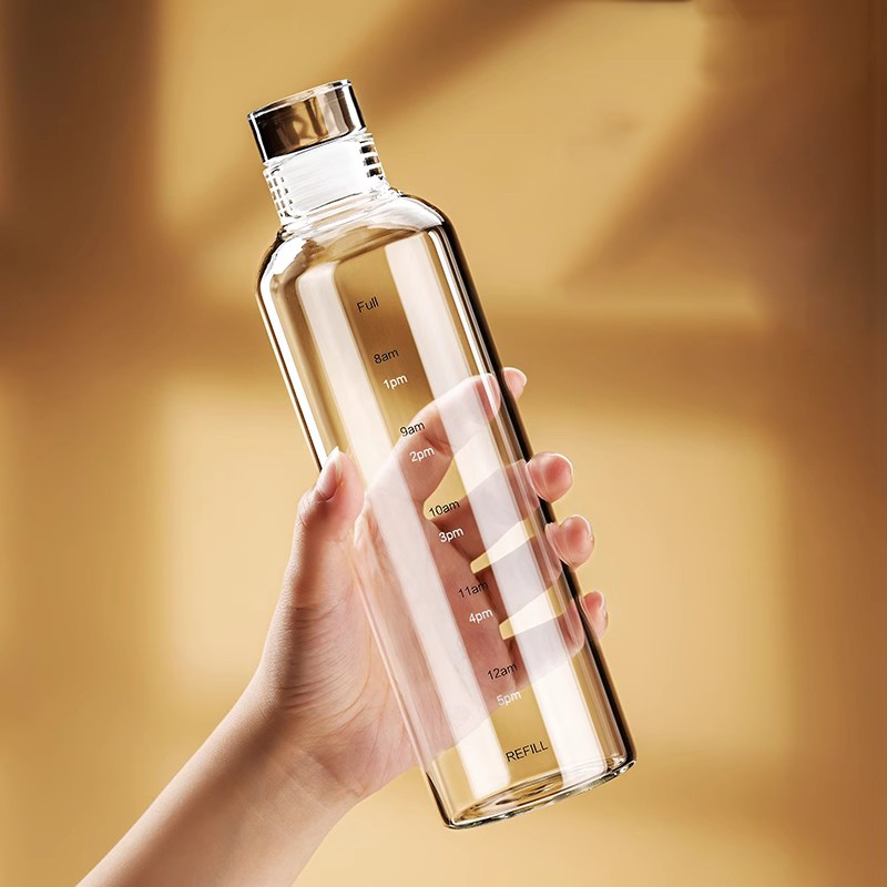 500/750/1000ml ガラス製スポーツウォーターボト - Outdoor Sport Glass Water Bottle のレビューと価格