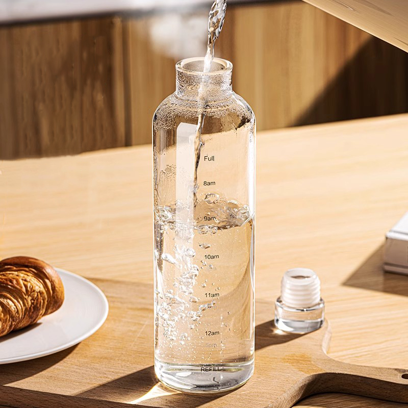 500/750/1000ml ガラス製スポーツウォーターボト - Outdoor Sport Glass Water Bottle のレビューと価格
